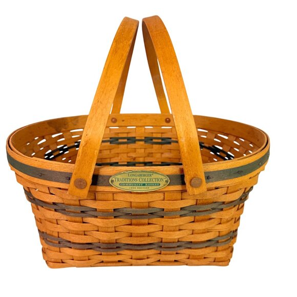1996 Longaberger community Basket Traditions Collection Woven Basket Dual Handle - Picture 2 of 8